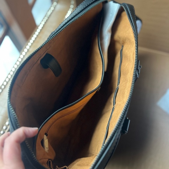 Coach Metropolitan Slim Brief Signature Canvas Crossbody Bag Charcoal MSRP $595 - Picture 4 of 4